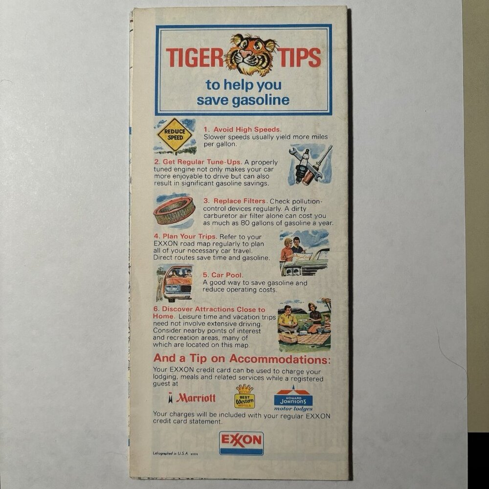 Vintage Exxon Oil Gas Delaware Maryland Virginia WVA US Travel Road Map 1975 - Picture 4 of 16
